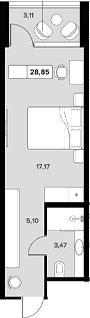 Продается 1-комн. квартира, 25.74 м²