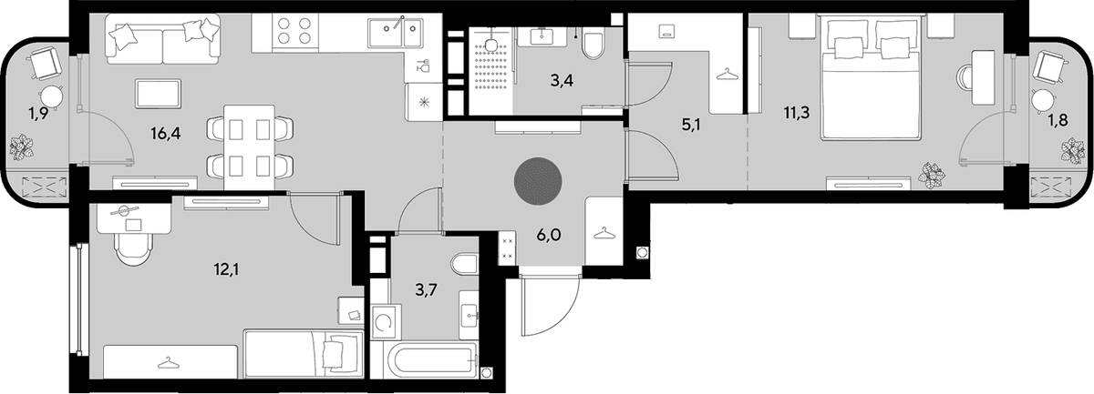 Продается 3-комн. квартира, 58 м²