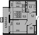 Продается 1-комн. квартира, 36.5 м²