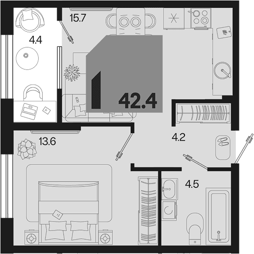 Продается 2-комн. квартира, 38 м²