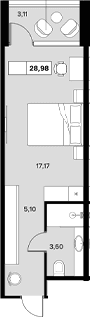 Продается 1-комн. квартира, 25.87 м²