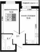 Продается 2-комн. квартира, 37.9 м²