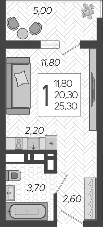 Продается 1-комн. квартира, 20.3 м²