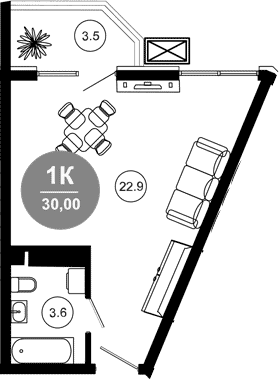 Продается 1-комн. квартира, 26.5 м²