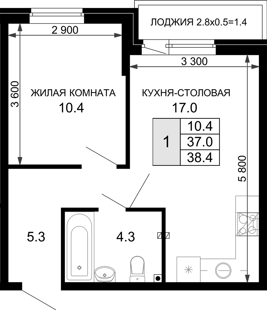Продается 1-комн. квартира, 37 м²