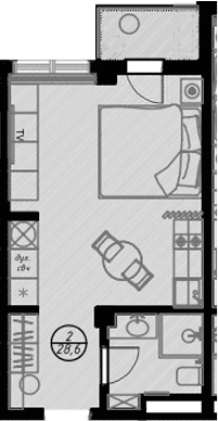 Продается 1-комн. квартира, 26.6 м²