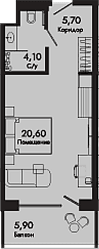 Продается 1-комн. квартира, 30.4 м²
