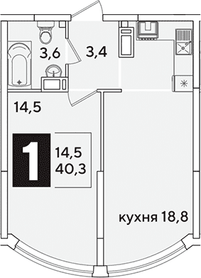 Продается 2-комн. квартира, 40.3 м²