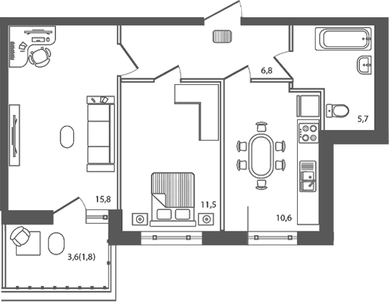 Продается 2-комн. квартира, 50.4 м²