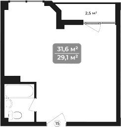 Продается 1-комн. квартира, 31.6 м²
