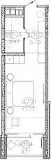 Продается 1-комн. квартира, 25.74 м²