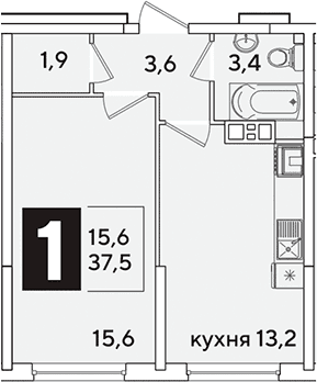 Продается 1-комн. квартира, 37.5 м²