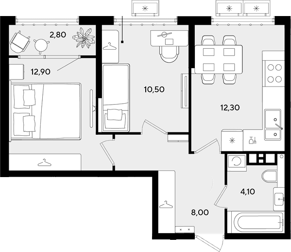 Продается 2-комн. квартира, 47.8 м²