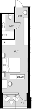 Продается 1-комн. квартира, 25.87 м²