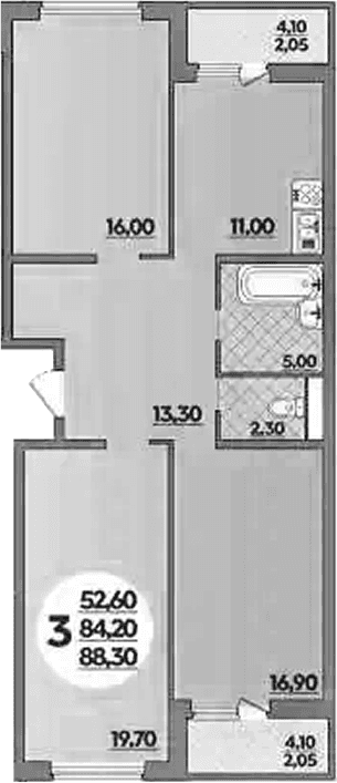 Продается 3-комн. квартира, 84.2 м²