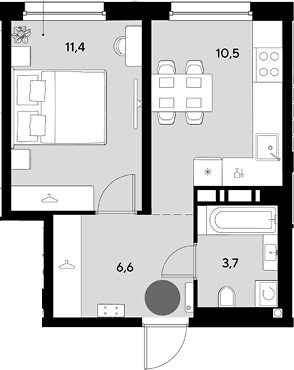 Продается 1-комн. квартира, 32.2 м²
