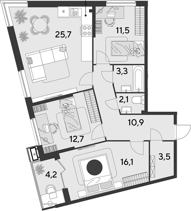 Продается 4-комн. квартира, 85.8 м²