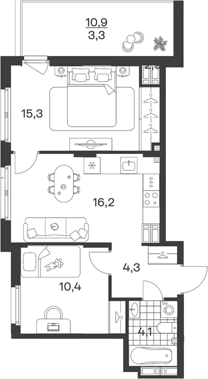 Продается 3-комн. квартира, 50.3 м²