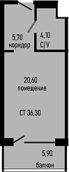 Продается 1-комн. квартира, 30.4 м²
