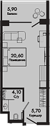 Продается 1-комн. квартира, 30.4 м²