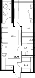 Продается 1-комн. квартира, 36.15 м²