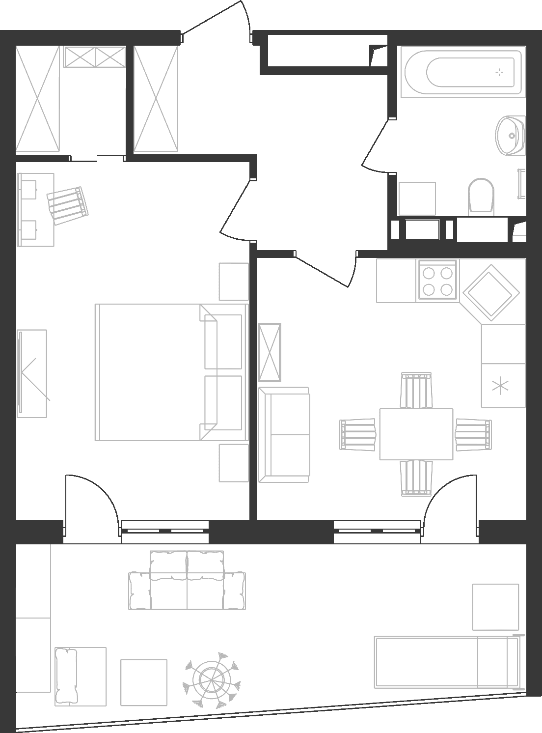 Продается 1-комн. квартира, 42.82 м²