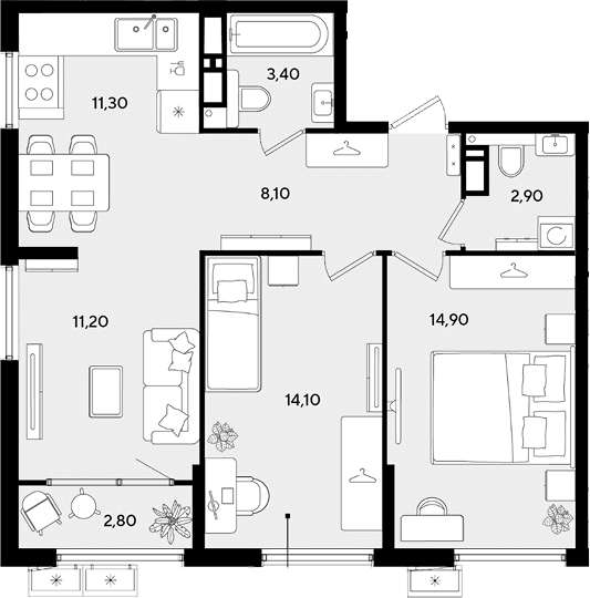 Продается 3-комн. квартира, 65.9 м²