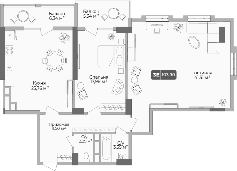 Продается 2-комн. квартира, 98.21 м²