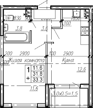 Продается 1-комн. квартира, 31.8 м²