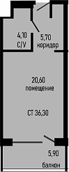 Продается 1-комн. квартира, 30.4 м²