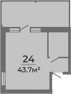 Продается 1-комн. квартира, 43.7 м²