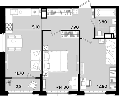 Продается 3-комн. квартира, 56.1 м²