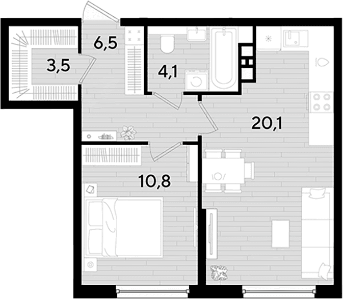 Продается 1-комн. квартира, 45 м²