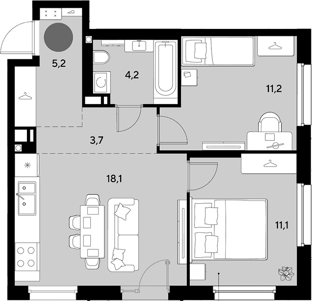 Продается 3-комн. квартира, 53.5 м²