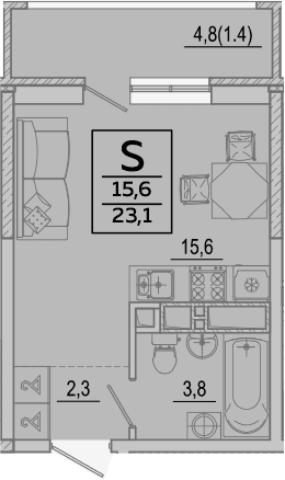 Продается 1-комн. квартира, 21.7 м²