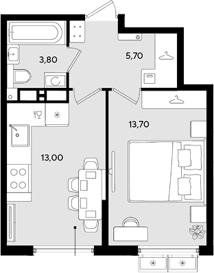 Продается 1-комн. квартира, 36.2 м²