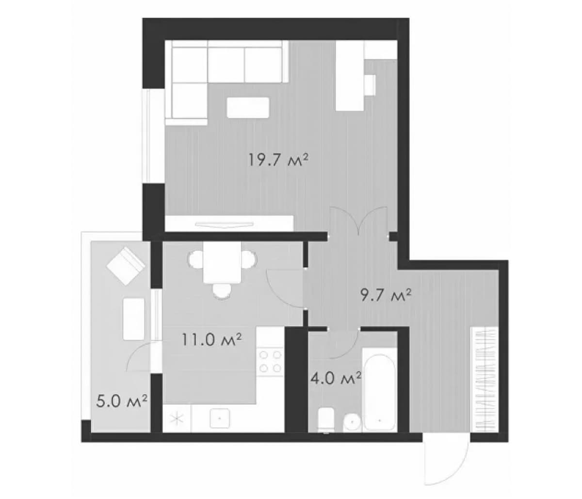 Продается 1-комн. квартира, 44.4 м²
