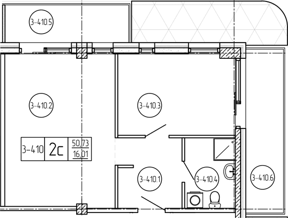 Продается 1-комн. квартира, 51.1 м²