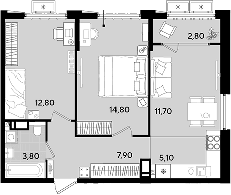 Продается 3-комн. квартира, 56.1 м²
