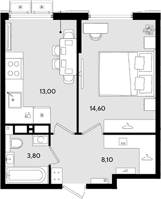 Продается 1-комн. квартира, 39.5 м²