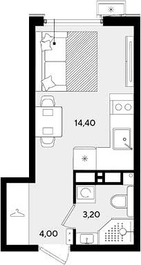 Продается 1-комн. квартира, 21.6 м²