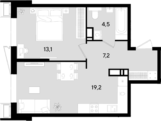 Продается 2-комн. квартира, 44 м²