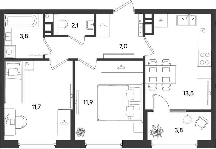 Продается 2-комн. квартира, 50 м²