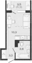 Продается 1-комн. квартира, 17.3 м²