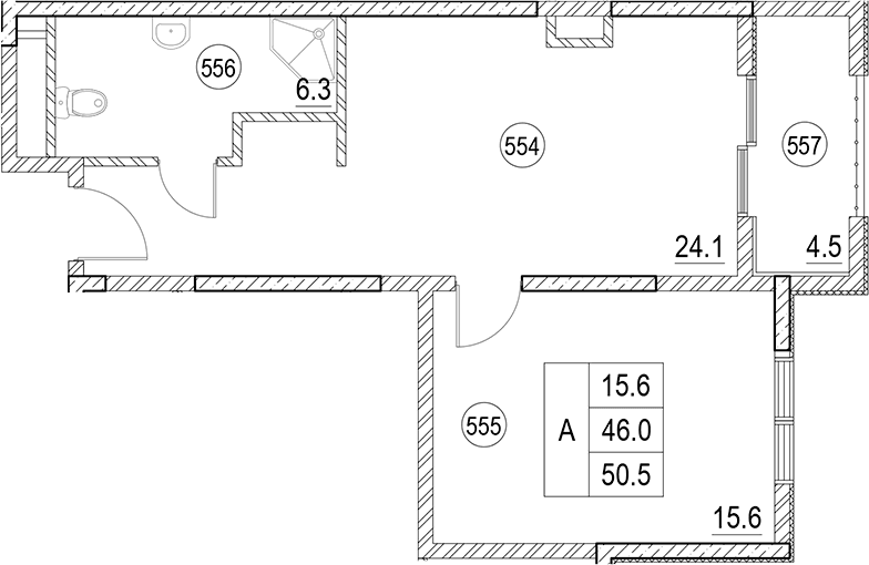 Продается 1-комн. квартира, 46 м²