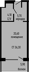 Продается 1-комн. квартира, 30.4 м²