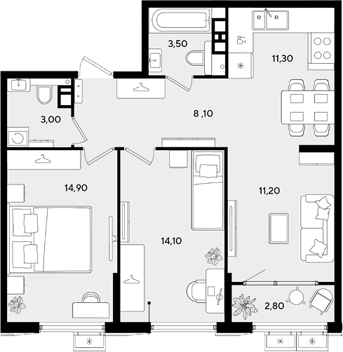 Продается 3-комн. квартира, 66.1 м²