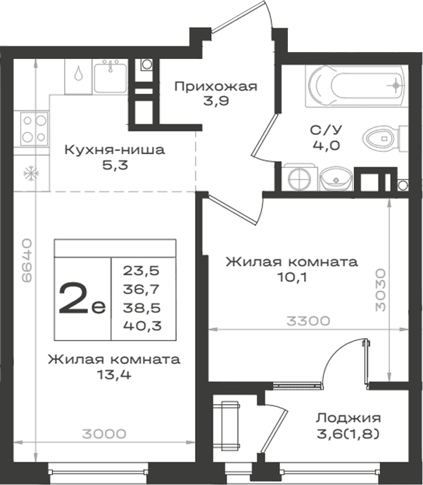 Продается 2-комн. квартира, 36.7 м²
