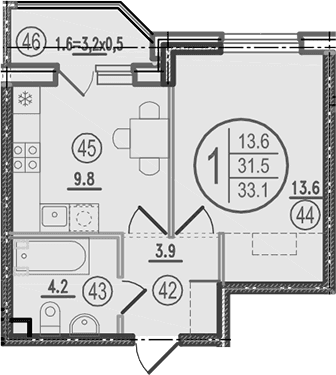 Продается 1-комн. квартира, 31.5 м²