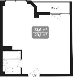 Продается 1-комн. квартира, 31.6 м²